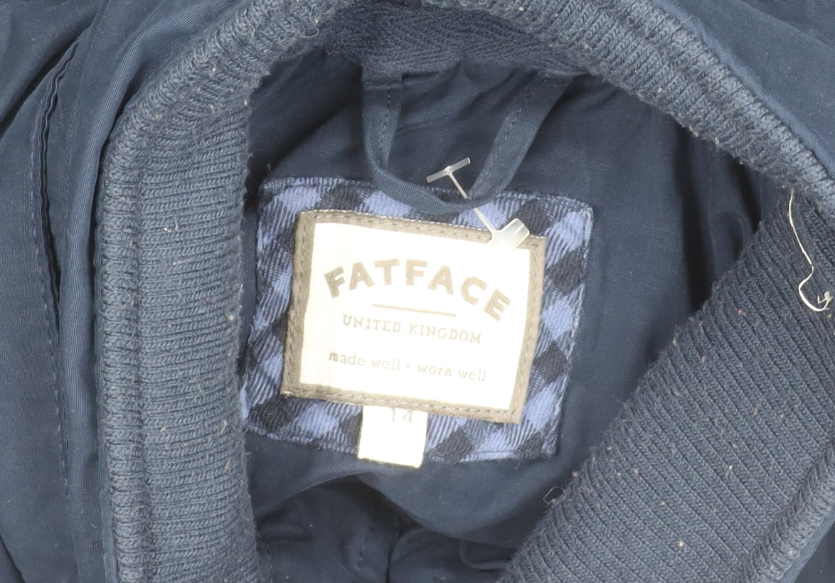 FatFace Women's Blue Size 14 Puffer Jacket Cotton Blend