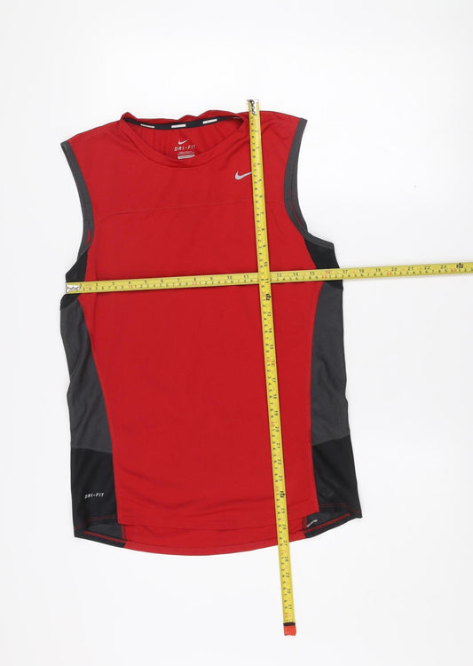 Nike Men's Red Dri-Fit Running Sleeveless Tank Top Size S
