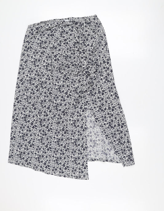 Savida Women Blue Floral Stretch Pencil Skirt Size 14