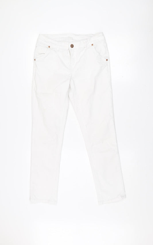 Additional front view of Denim Co Women’s White Mid Rise Skinny Jeans, size UK 10