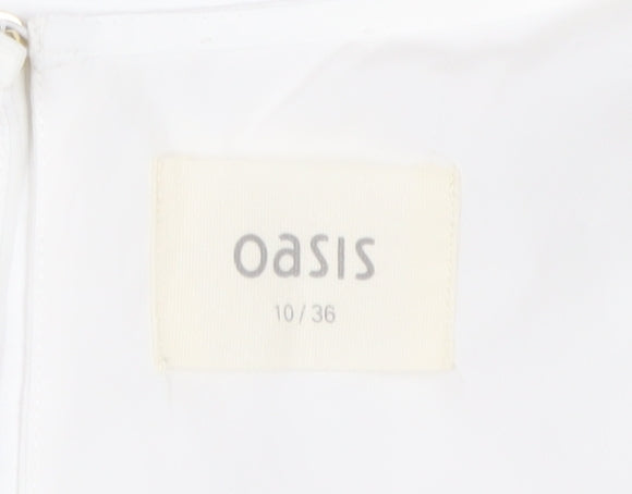 Oasis Women’s White Sleeveless Chiffon Tank Top Size 10