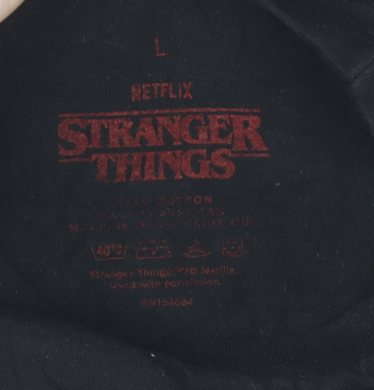Netflix Stranger Things Black Long Sleeve Women's T-Shirt Size L