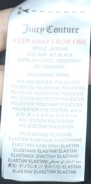 Juicy Couture Girls Black Velour Logo Pullover Sweatshirt Size 14-15 Years