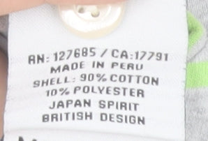 Superdry Men's Grey Striped Polo Shirt Size M Classic Fit