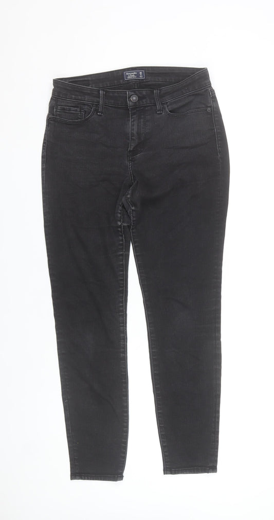 Womens UK Size 8 Abercrombie & Fitch Slim Fit Ankle Black Jeans