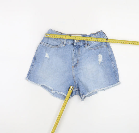 Abercrombie Kids Blue Denim Distressed Mom Shorts Girls 13-14 Years