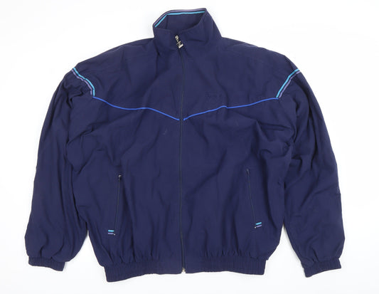 Rucanor Men's Blue L Windbreaker Jacket Lightweight Retro Sportswear