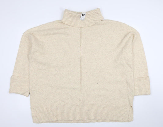 Additional front view of Dunnes Women’s Beige Wool Blend Roll Neck jumper XL