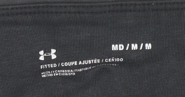 Under Armour Women Black Medium Fitted Leggings Gym Training Stretch