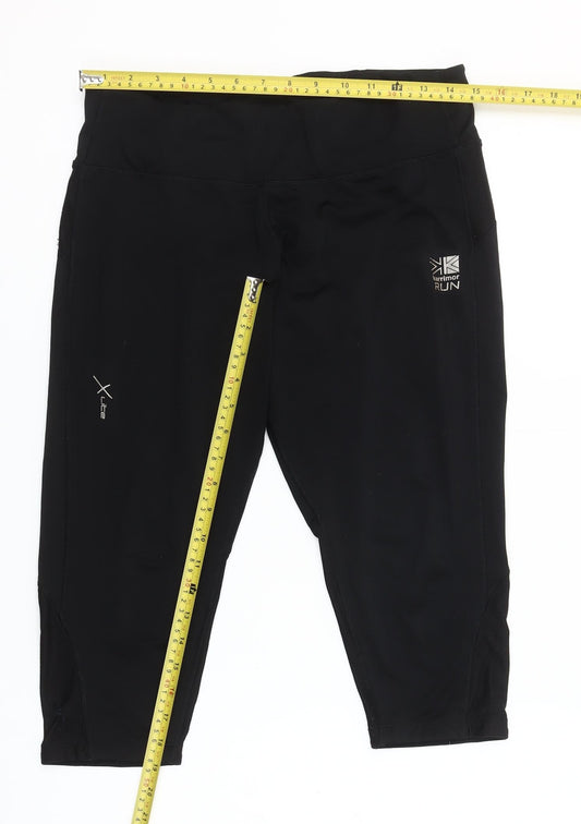 Karrimor Women Black Capri Running Leggings Size 14 Stretch Fit