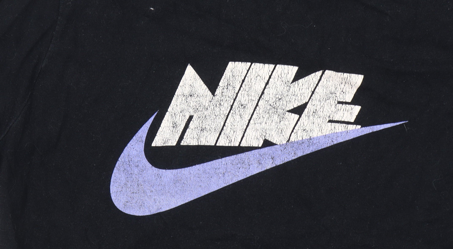 Nike Boys Black Small Graphic Print Short Sleeve T-Shirt