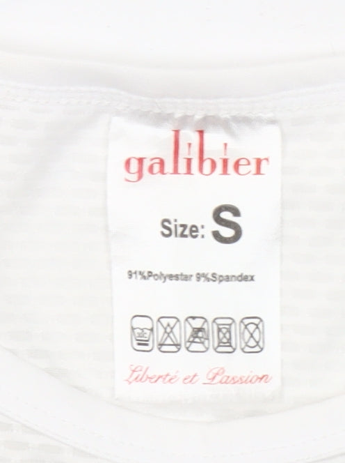 Galibier Womens White Sleeveless Sports Tank Top Size S
