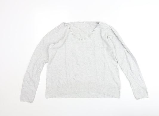GAP Women’s Grey V-Neck Knit Jumper Size M Lightweight Pullover