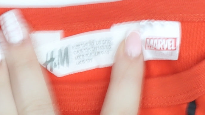 H&M Boys Red Marvel Spider-Man Long Sleeve T-Shirt Size 8-10 Years