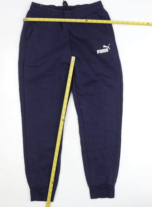 Puma Mens Blue Regular Fit Fleece Jogger Sweatpants M