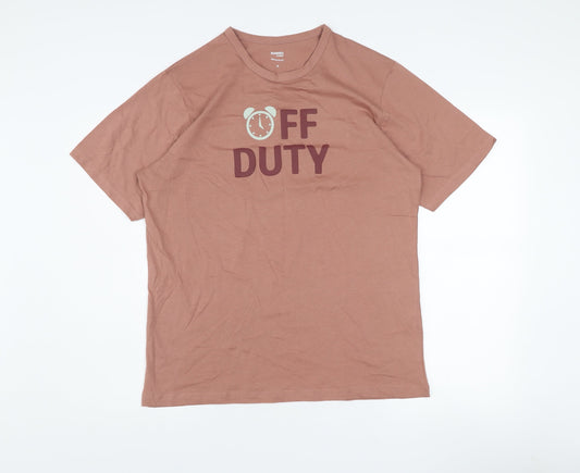 Additional front view of Dunnes Women Brown Regular Fit Cotton Off Duty T-Shirt M