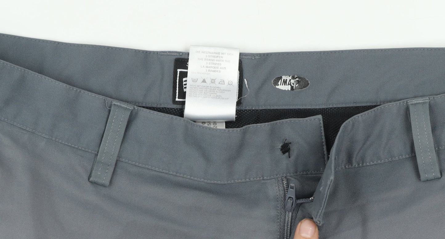 Adidas Men's Grey Stretch Golf Walking Trousers 34x32 Regular Fit