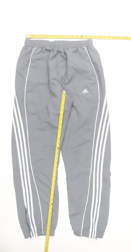 adidas Men Grey Regular Fit Lightweight Joggers with Ankle Zips