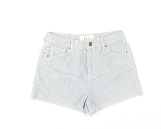 BDG Women Blue High Rise Cut-Off Corduroy Shorts Size 10