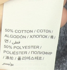 Superdry Womens Blue Pullover Hoodie XS with Pink Graphic Print