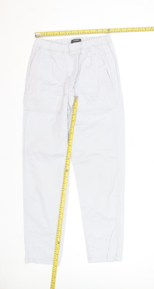 Dunnes Women's Grey Cargo Cotton Blend Elastic Waist Trousers XS