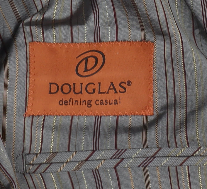 Douglas Men’s Black Cotton Blazer Jacket 44 Short Casual Two Button