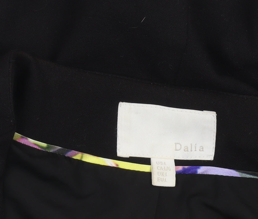Dalia Womens Black Slim Fit Single-Breasted Blazer Jacket Size UK