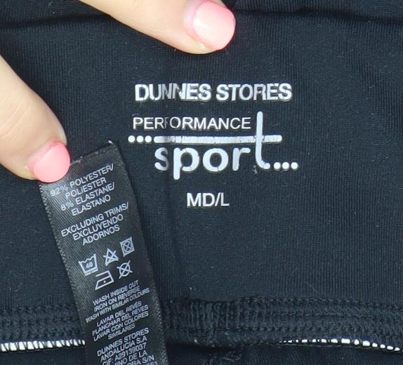 Dunnes Stores Women Black Performance Sport Leggings M