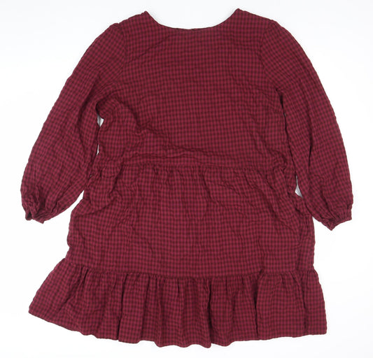 Friends Like These Women’s Red Check Long Sleeve A-Line Dress UK 18