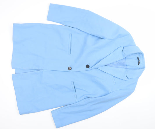 St. Bernard Women's Blue Polyester Mid-Length Overcoat Size 14