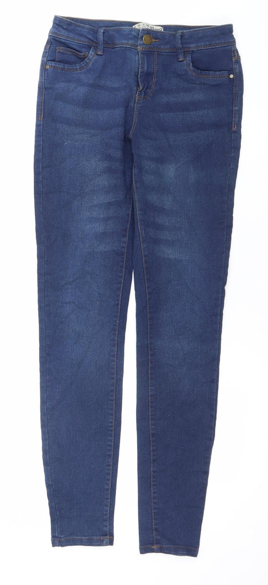 Additional front view of Denim Co women’s blue skinny stretch jeans, size UK 8