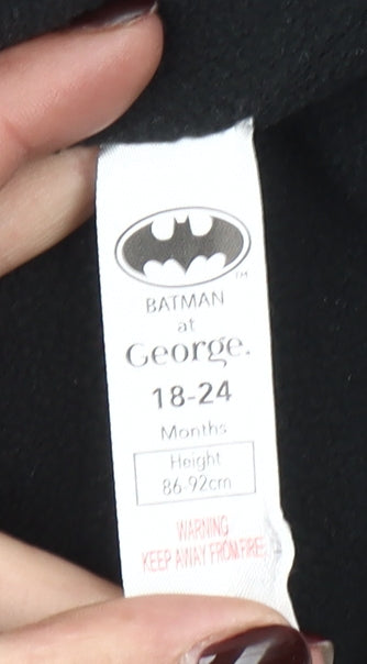 George Batman Black Hooded Padded Waistcoat 18-24 Months Boys Hooded Vest