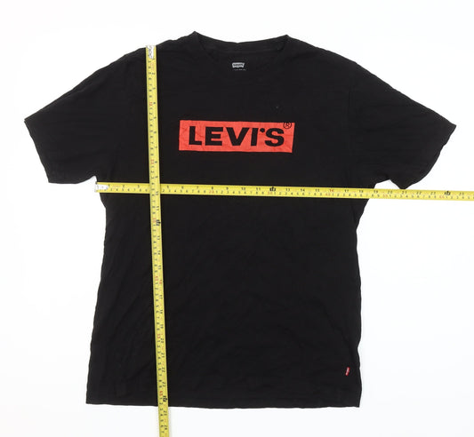 Levi's Women's Black Relaxed Fit Cotton Logo T-Shirt S