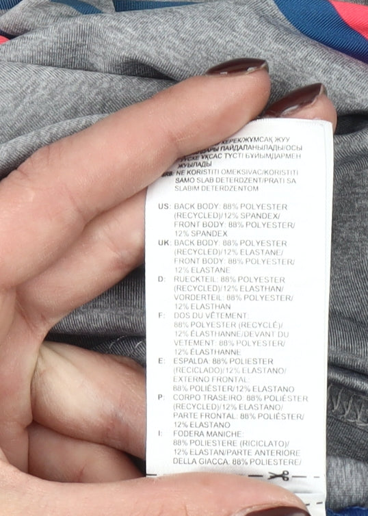 Adidas Men's Blue Striped Golf Polo Shirt Size L Activewear Stretch