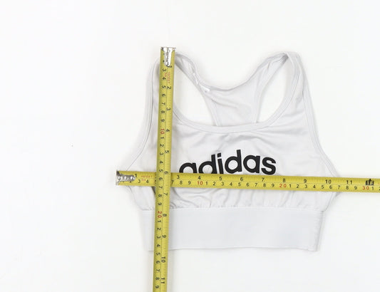 Adidas Girls White 7-8 Years Cropped Tank Sports Top