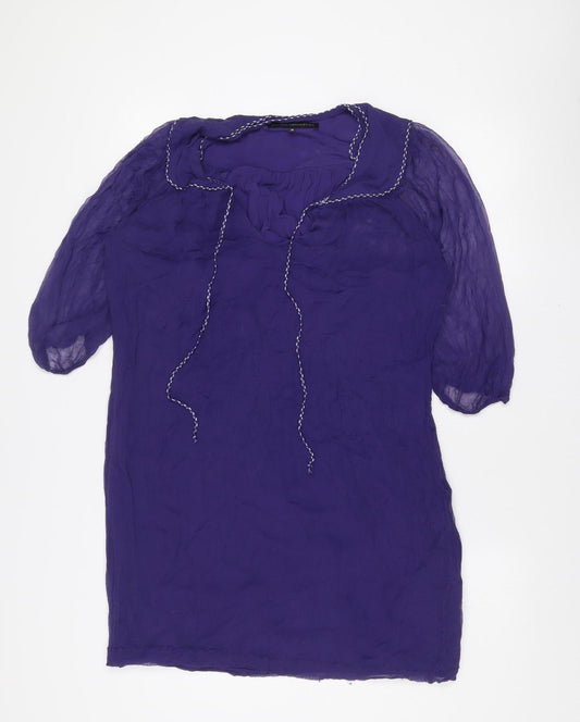 French Connection Women’s Purple Viscose Tunic Blouse Size 16
