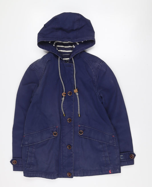 Womens UK Size 10 Joules Blue Rain Coat