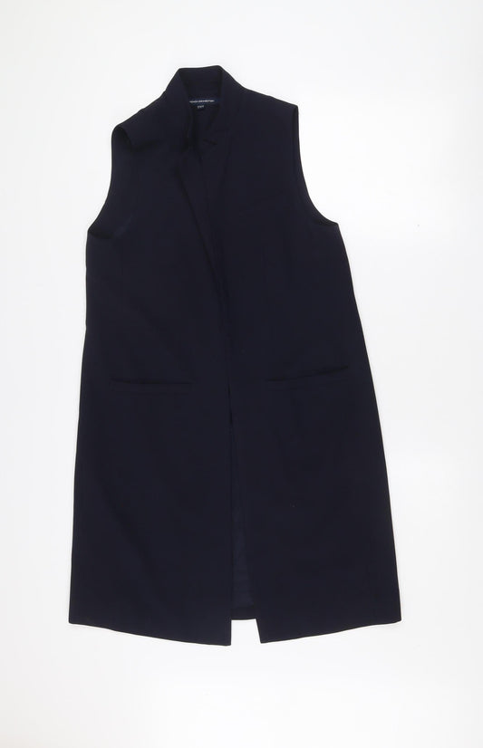 Additional front view of French Connection Women's Black Sleeveless Mid-Length Waistcoat, size 8