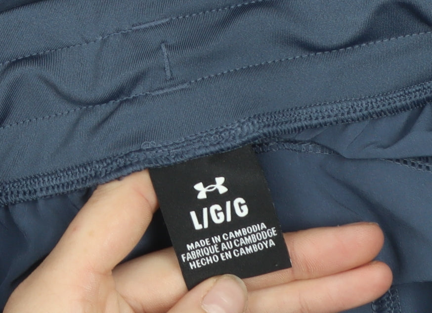 Under Armour Men Blue L Jogger Sweatpants Elastic Waist Polyester Blend