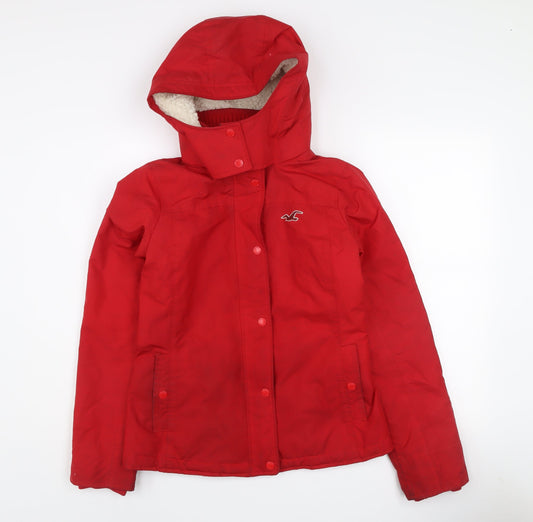 Hollister Women’s Red Hooded All-Weather Jacket Size S
