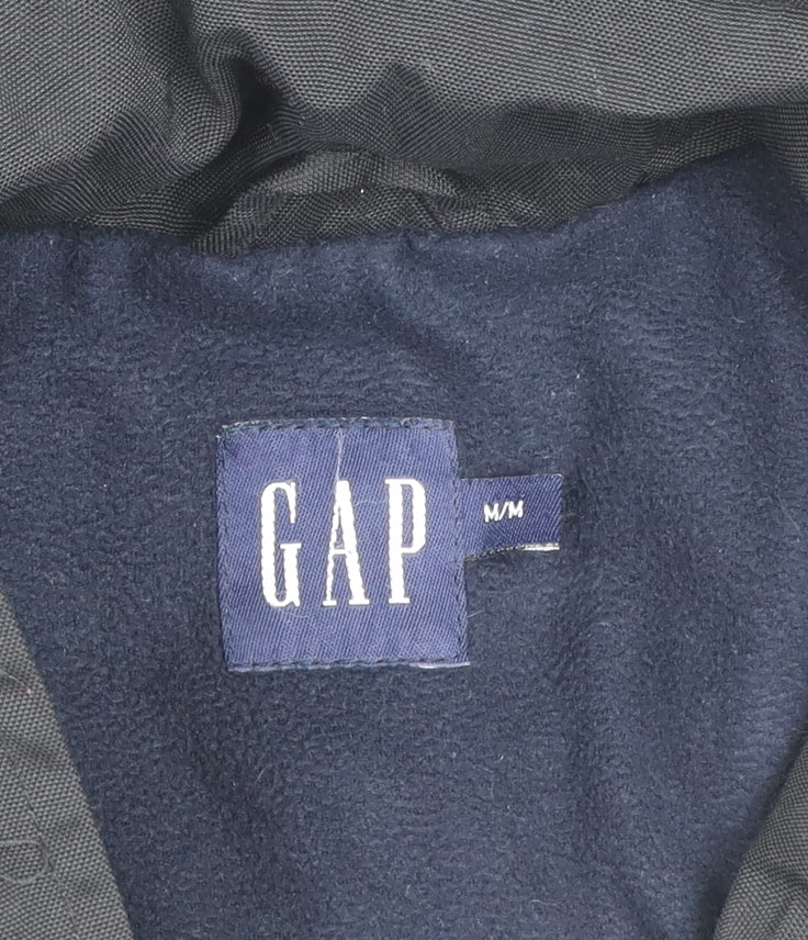 GAP Men’s Black Nylon Full Zip Jacket Size M Stand Collar