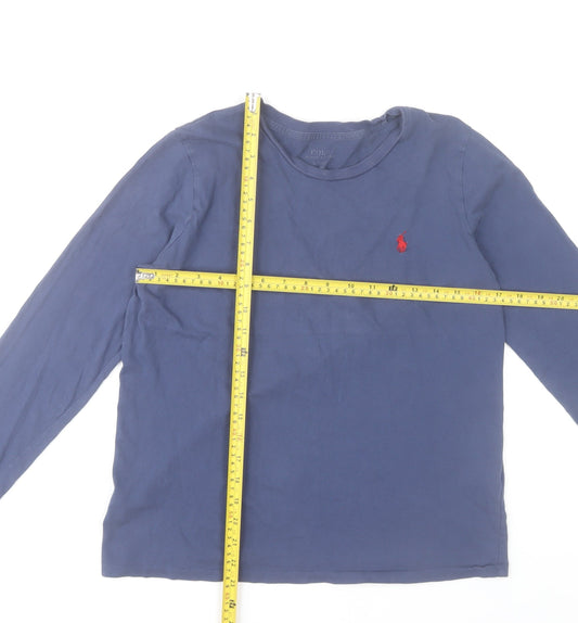 Polo Ralph Lauren Men's Blue Long Sleeve Cotton Crew Neck T-Shirt Size L