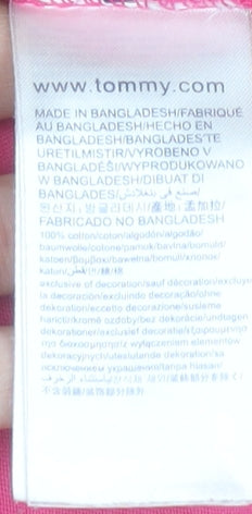 Tommy Hilfiger Denim Men's Pink Crew Neck Graphic Print T-Shirt M