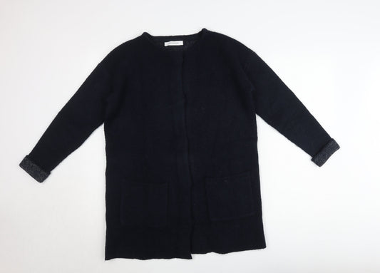 Promod Women’s Black Wool Blend Long Cardigan Size M