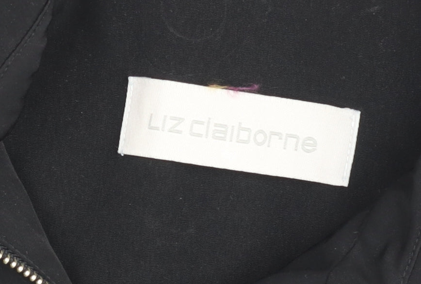 Liz Claiborne Women's Black Mid-Length Cotton Blend Coat Size M
