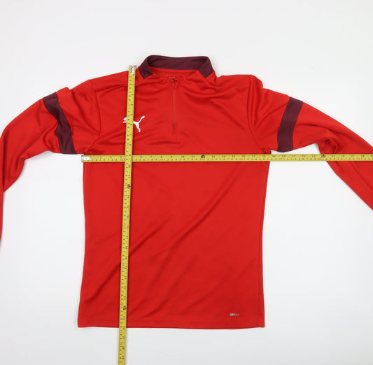Puma Men Red Long Sleeve 1/4 Zip Athletic Training Top Size M