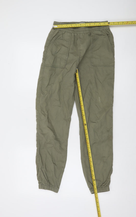 New Look Boys Green Cotton Joggers Age 12 Regular Fit Casual Trousers