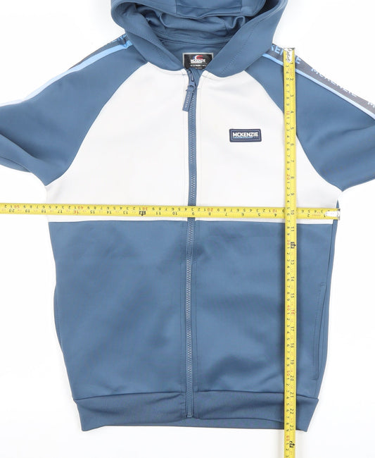 McKenzie Boys Blue Full Zip Colourblock Hoodie 12-13 Years