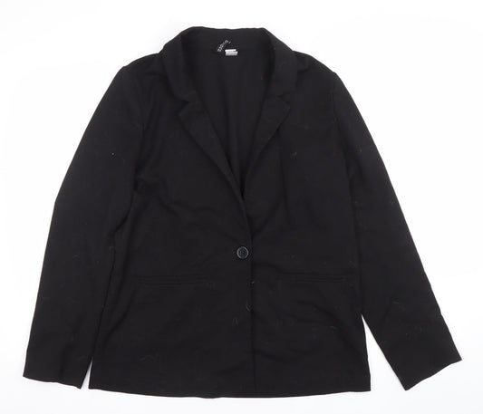 H&M Divided Women's Black Single-Breasted Blazer Size 12
