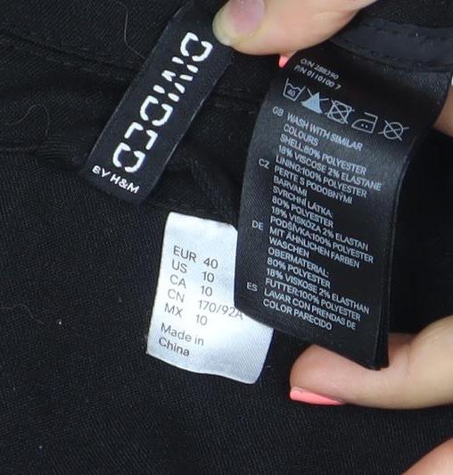 H&M Divided Women's Black Single-Breasted Blazer Size 12